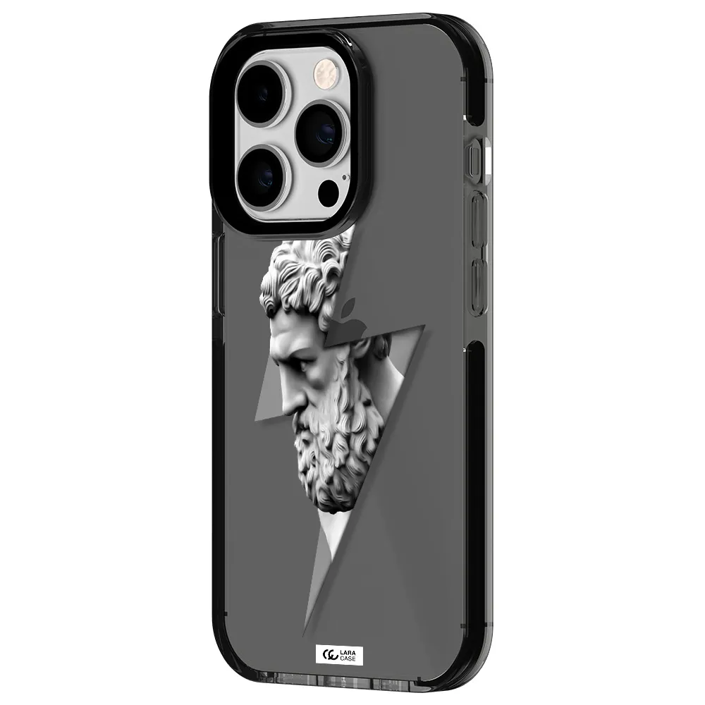 a statue of a man with a beard Apple iPhone 14 pro impact Smoke Black Case
