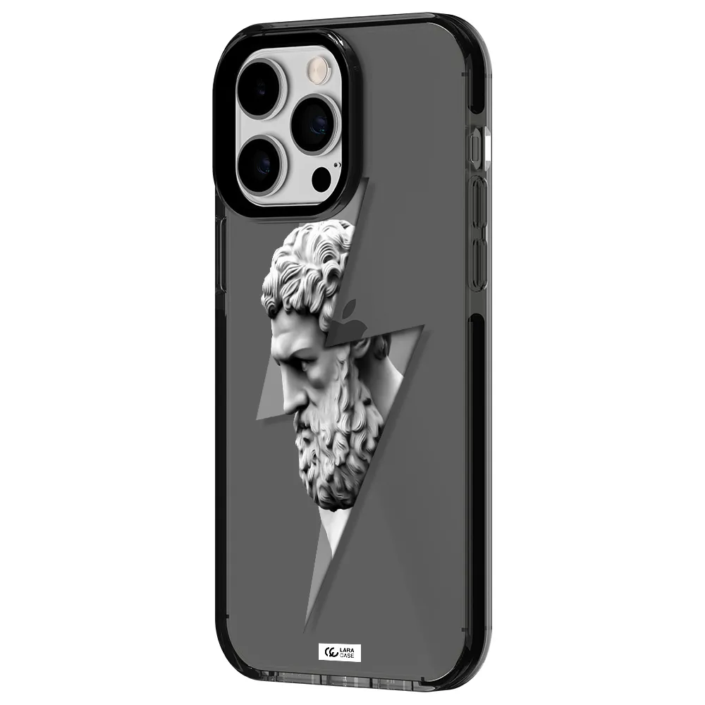 a statue of a man with a beard Apple iPhone 14 pro max impact Smoke Black Case