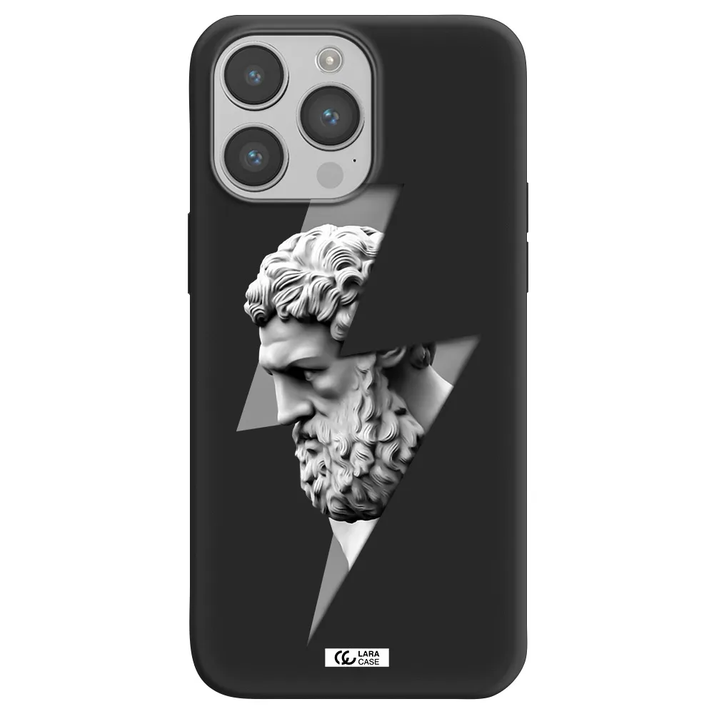 a statue of a man with a beard Apple iPhone 14 pro Silicone black Case