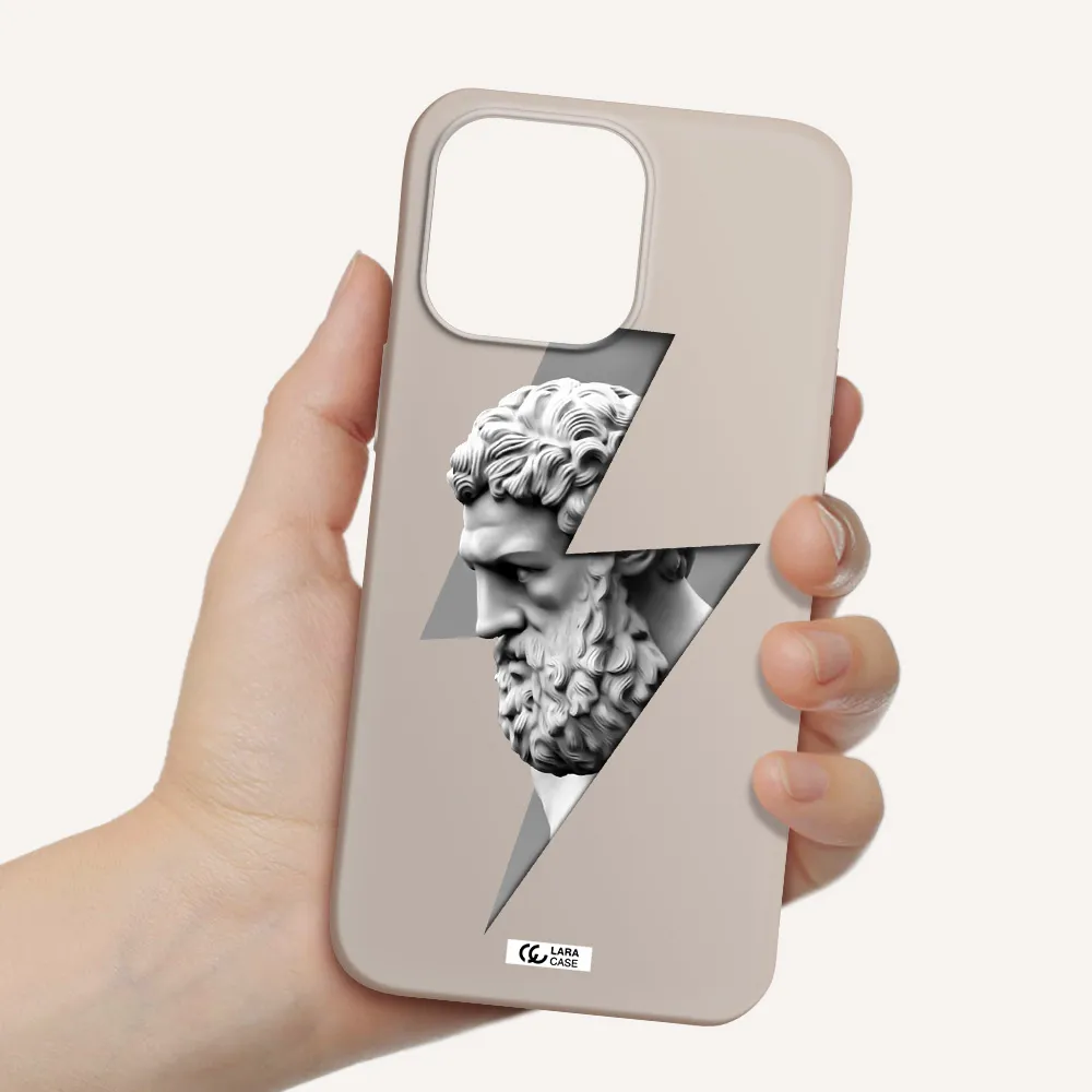 a statue of a man with a beard Apple iPhone 14 pro Silicone Stone Case