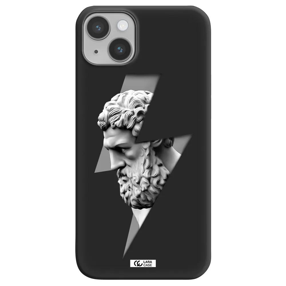 a statue of a man with a beard Apple iPhone 14 Silicone black Case