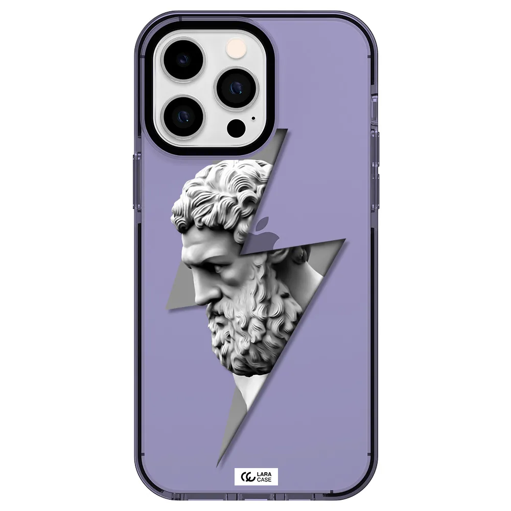 a statue of a man with a beard Apple iPhone 15 Pro Max impact Lilac Case