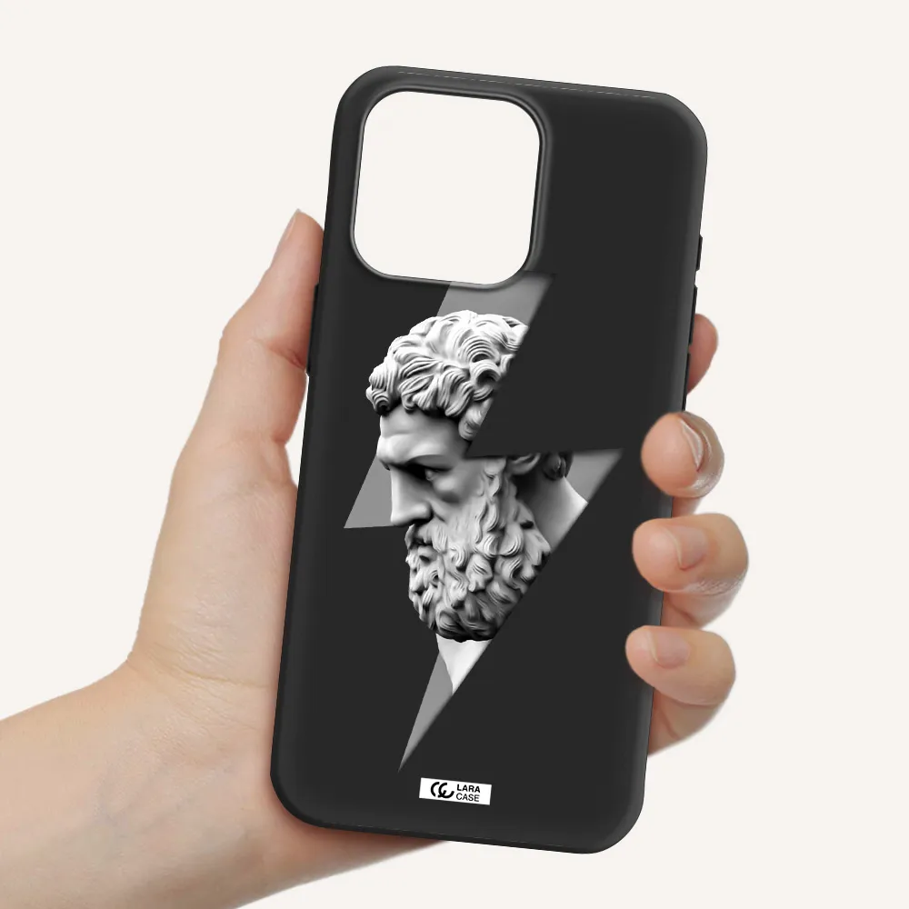 a statue of a man with a beard Apple Iphone 15 Pro max Silicone black Case