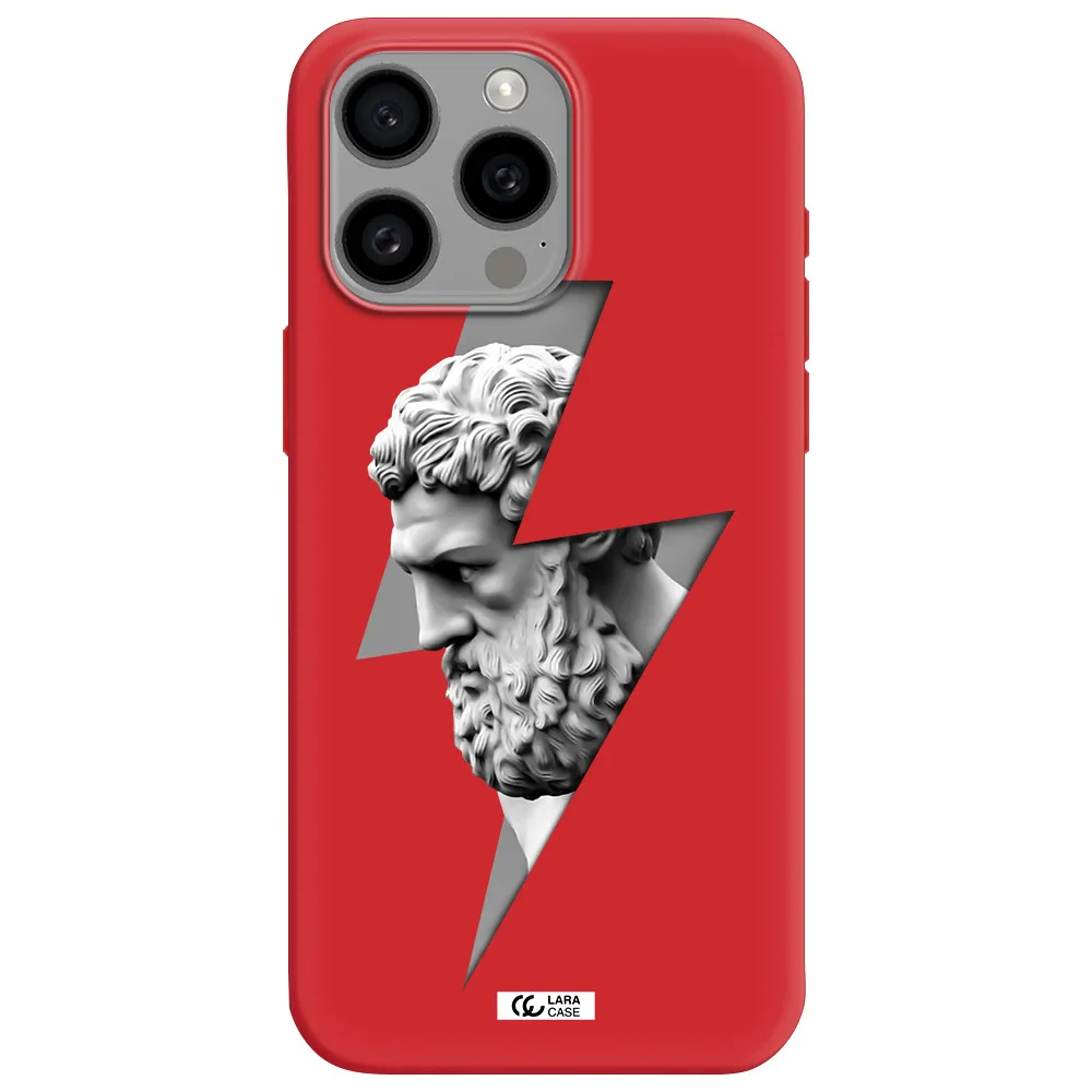 A Statue Of A Man With A Beard Apple Iphone 15 Pro Max Silicone Imperial Red Case