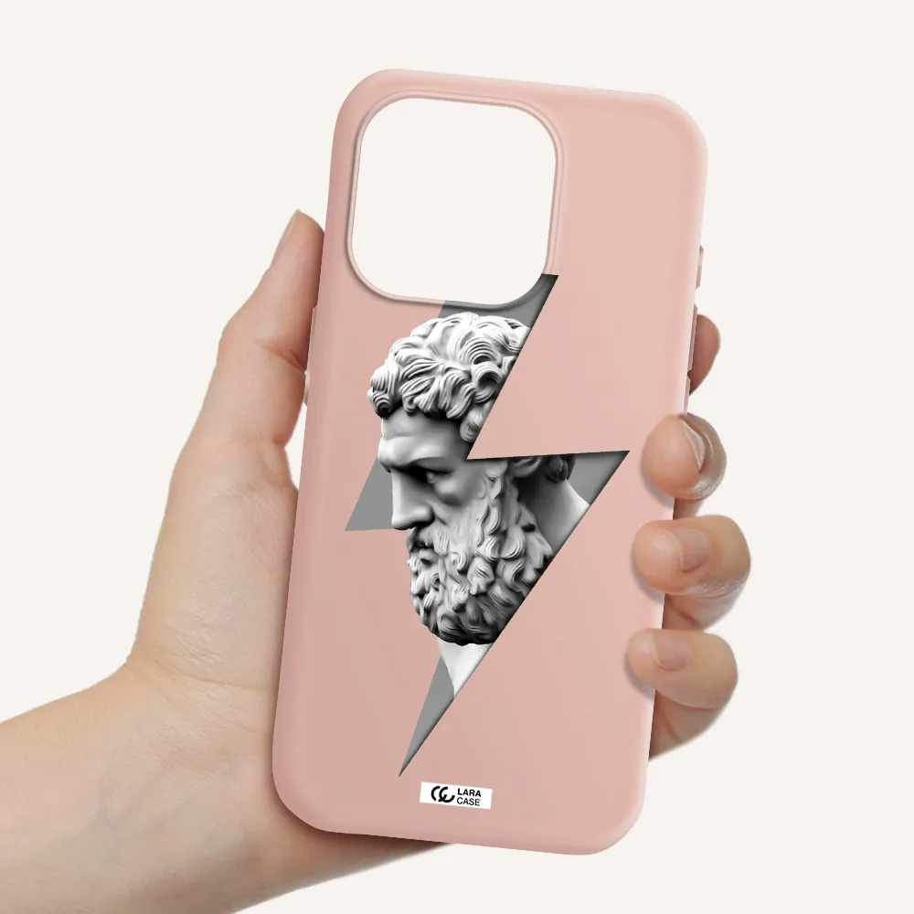 A Statue Of A Man With A Beard Apple Iphone 15 Pro Silicone Pastel Pink Case