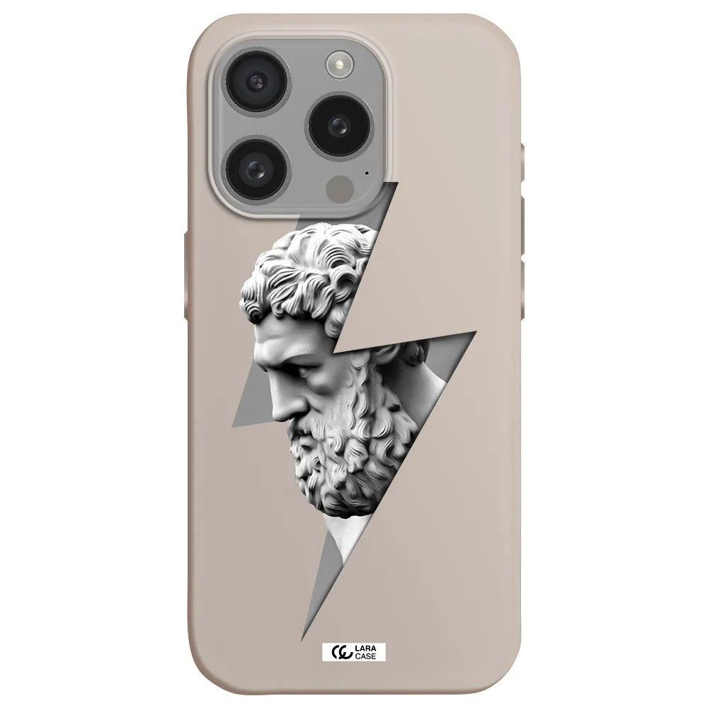 A Statue Of A Man With A Beard Apple Iphone 15 Pro Silicone Stone Case
