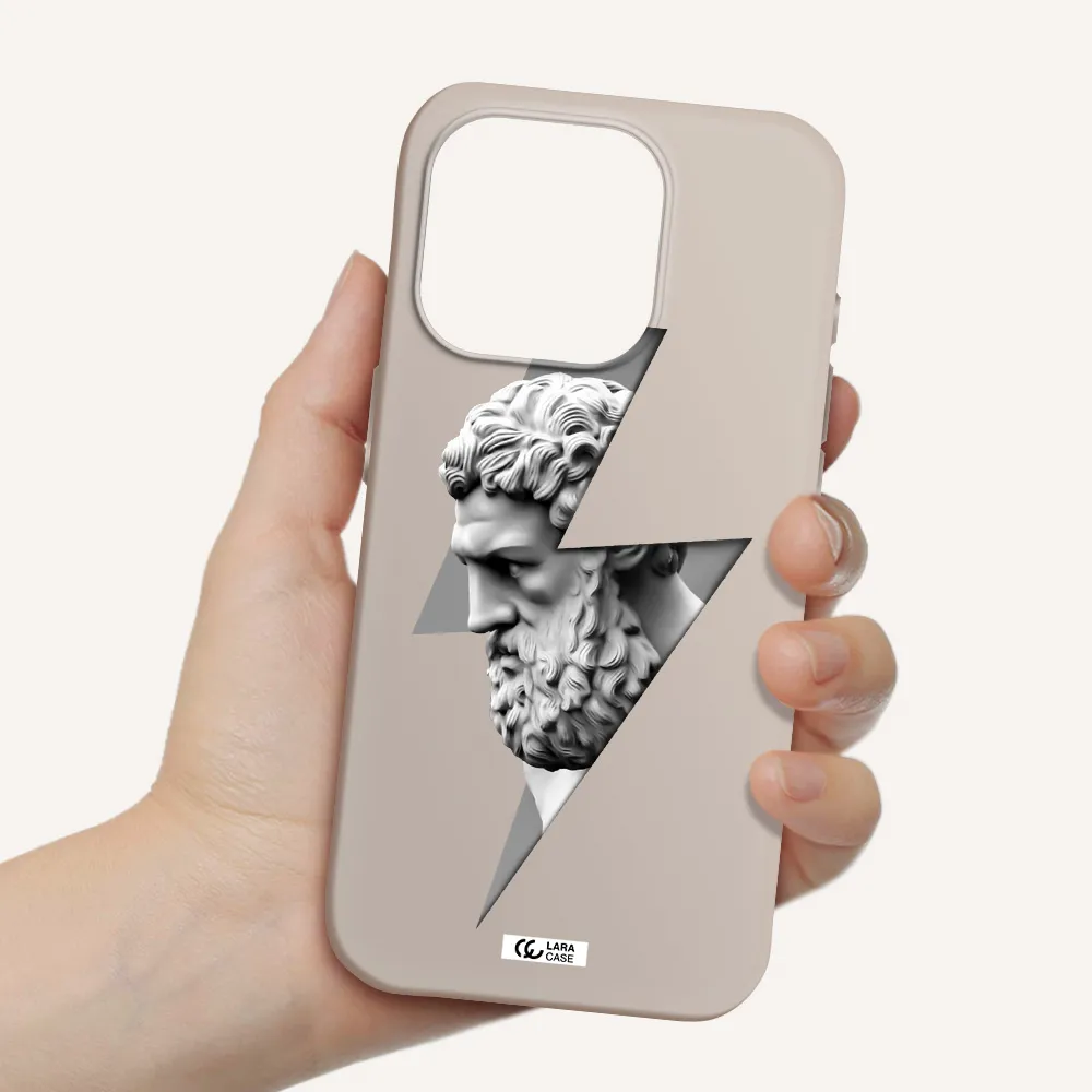 A Statue Of A Man With A Beard Apple Iphone 15 Pro Silicone Stone Case