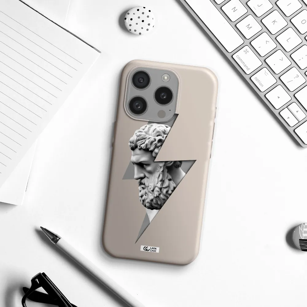 A Statue Of A Man With A Beard Apple Iphone 15 Pro Silicone Stone Case