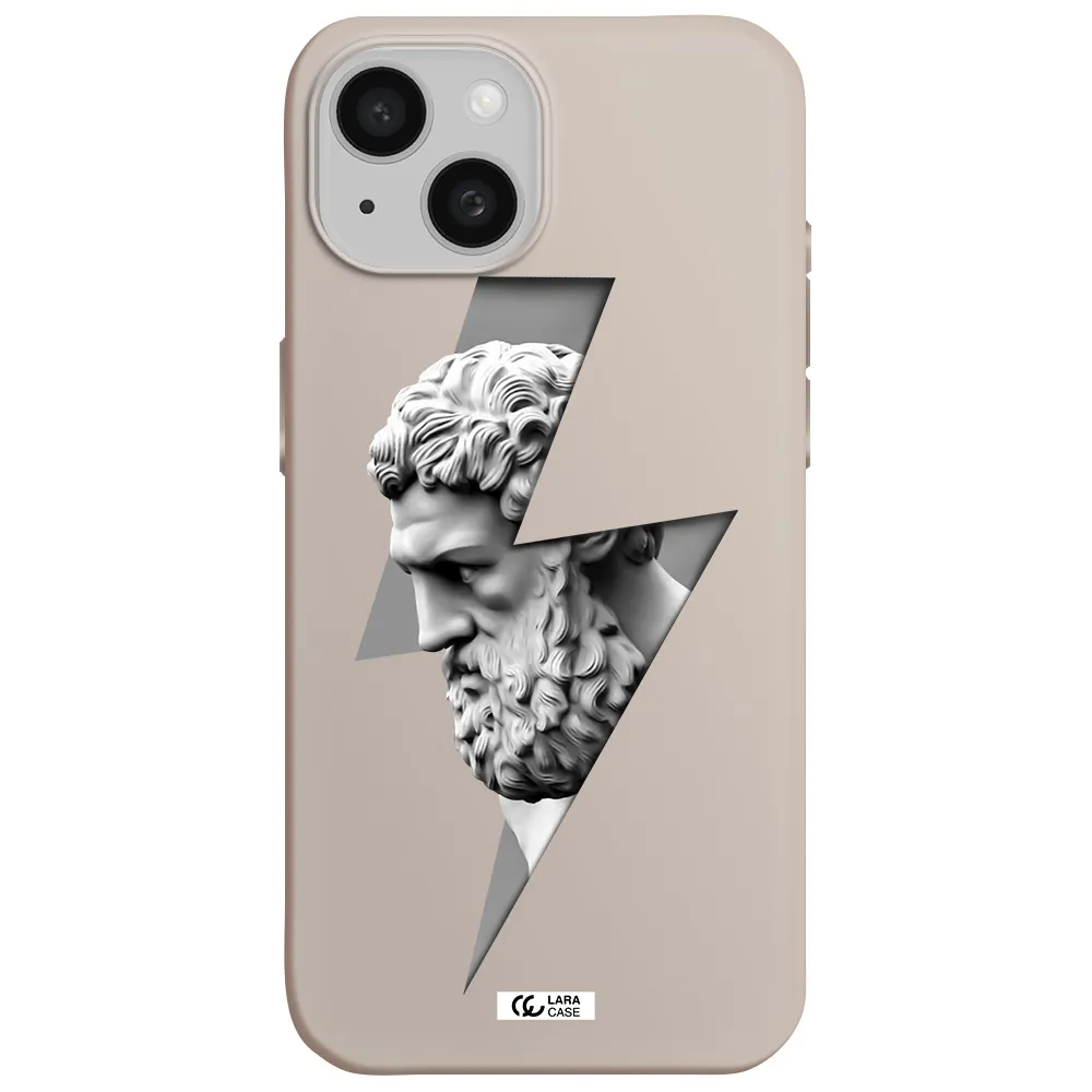 a statue of a man with a beard Apple iPhone 15 Silicone Stone Case