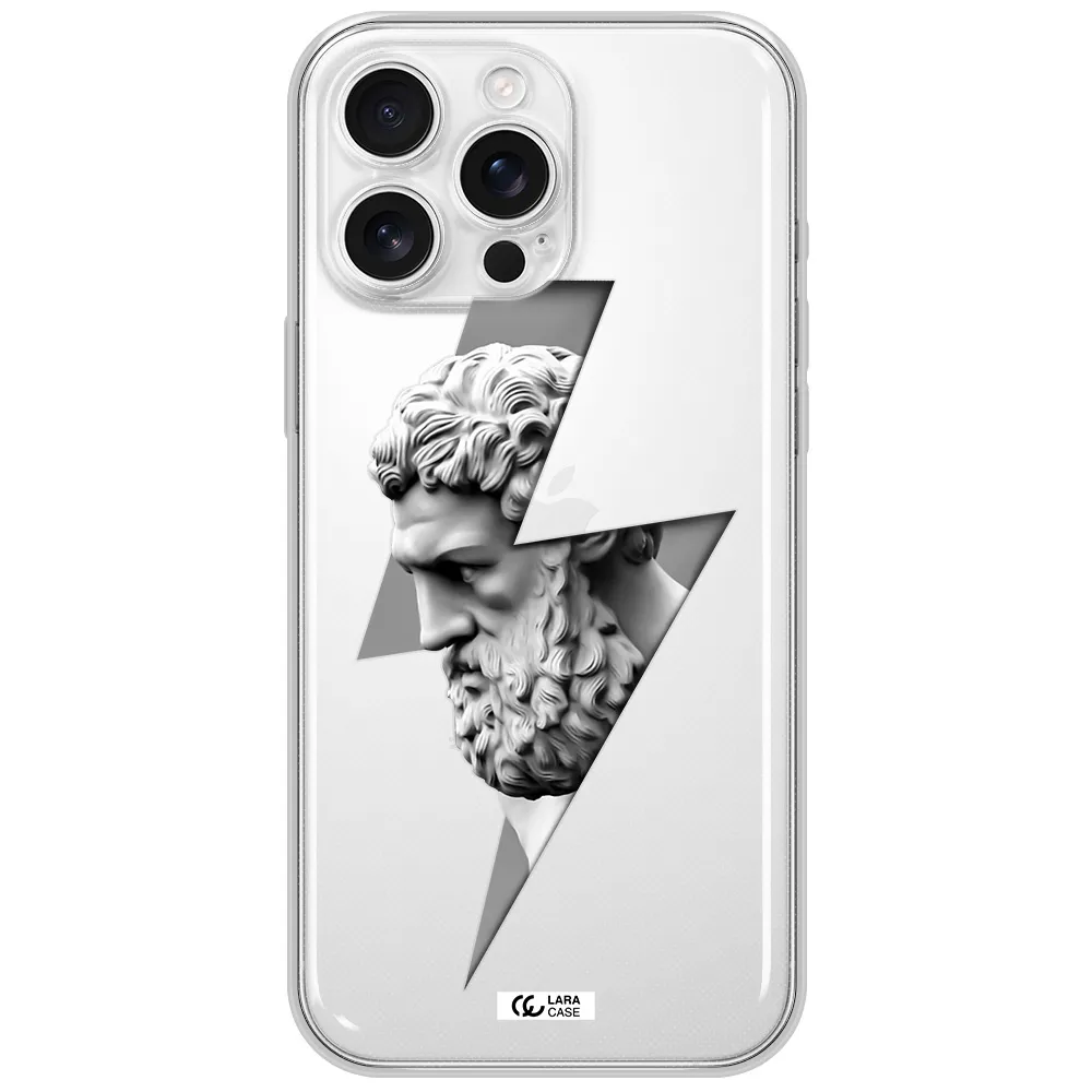 A Statue Of A Man With A Beard Apple Iphone 16 Pro Max Clear Tpu Case