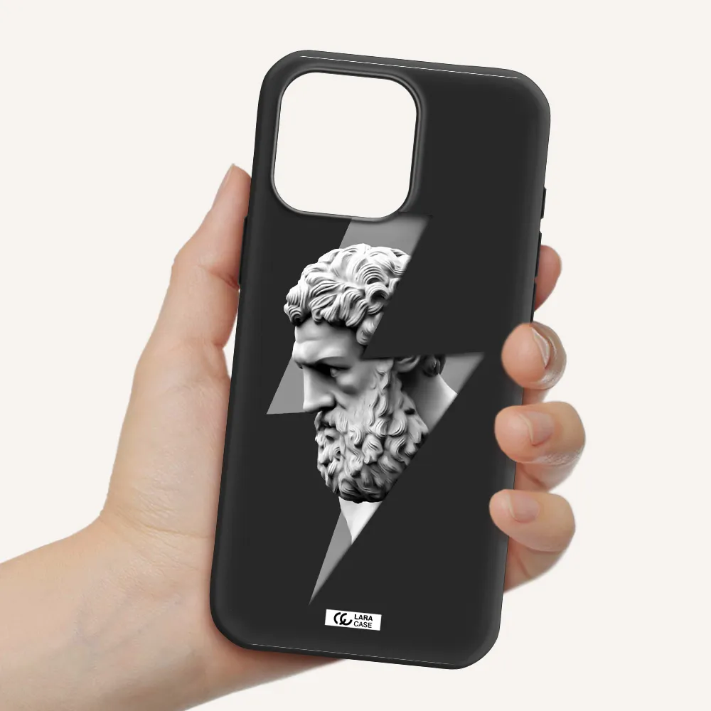 A Statue Of A Man With A Beard Apple Iphone 16 Pro Max Silicone Black Case