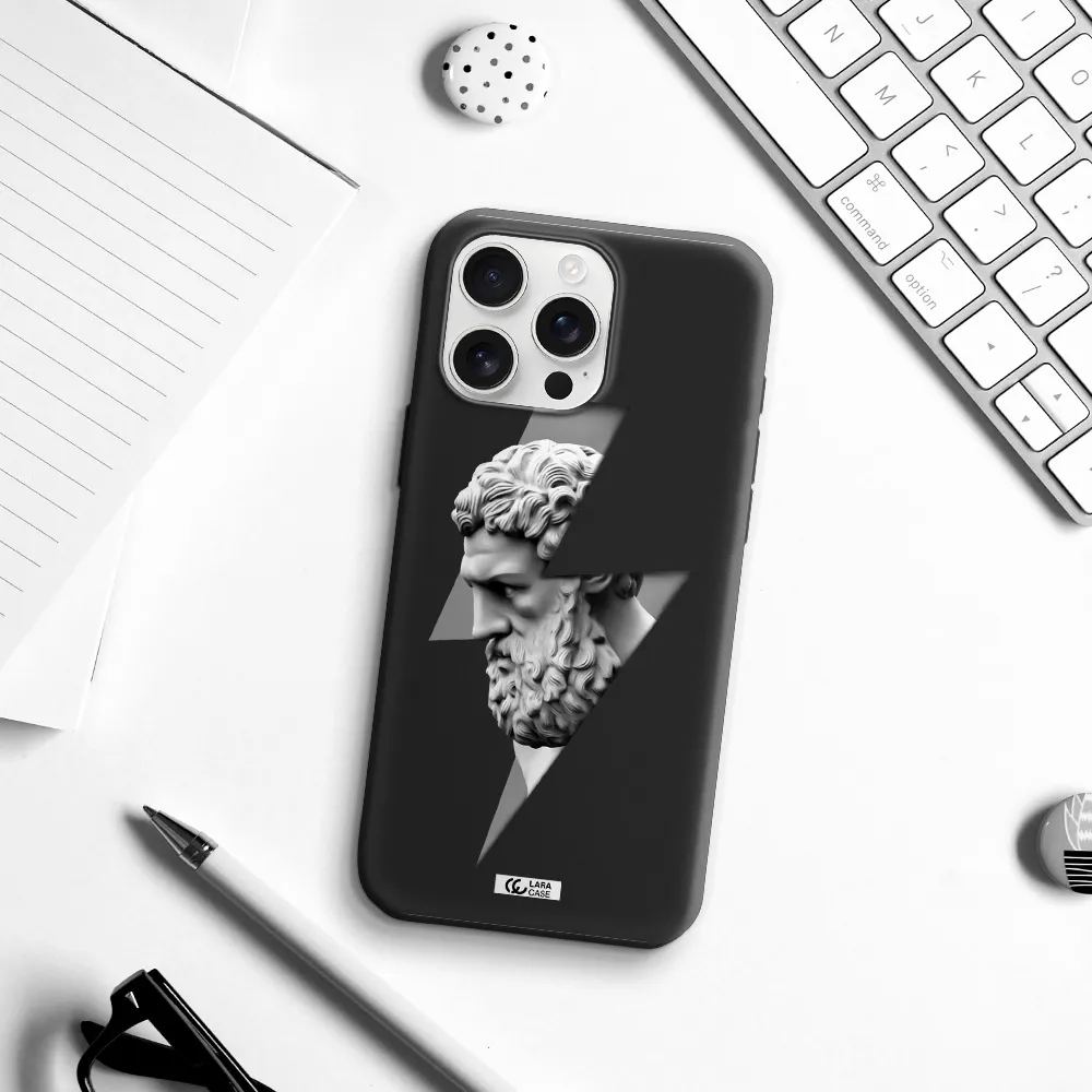 A Statue Of A Man With A Beard Apple Iphone 16 Pro Max Silicone Black Case