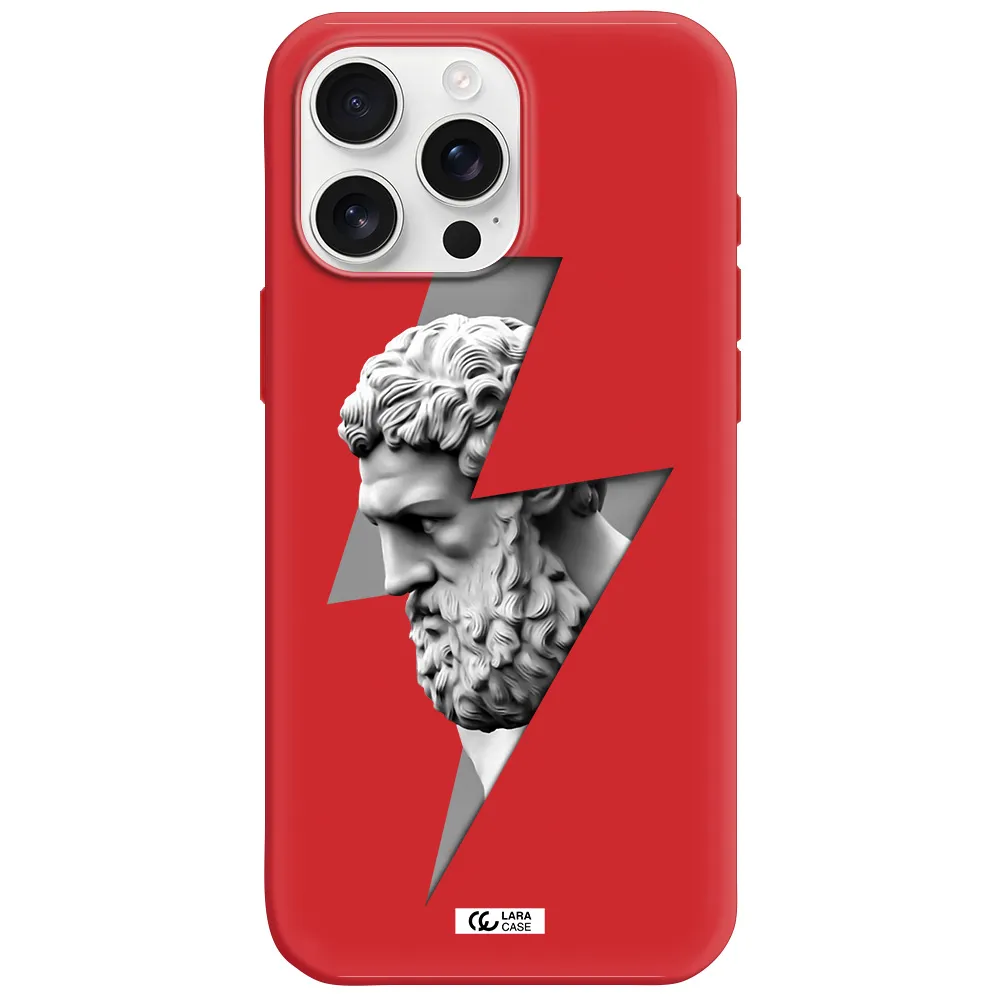 A Statue Of A Man With A Beard Apple Iphone 16 Pro Max Silicone Imperial Red Case