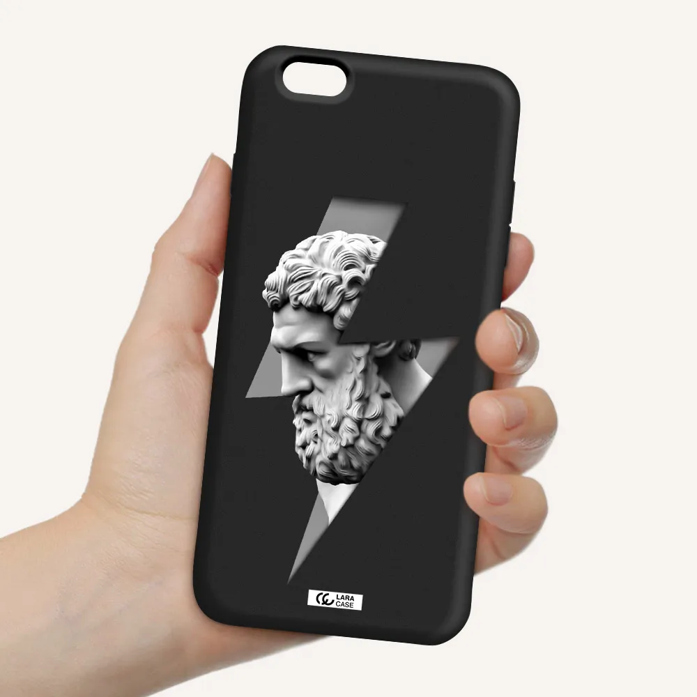 a statue of a man with a beard Apple iPhone 6 plus Silicone black Case