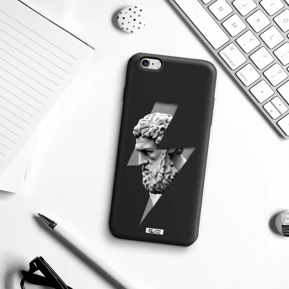 a statue of a man with a beard Apple iPhone 6 plus Silicone black Case
