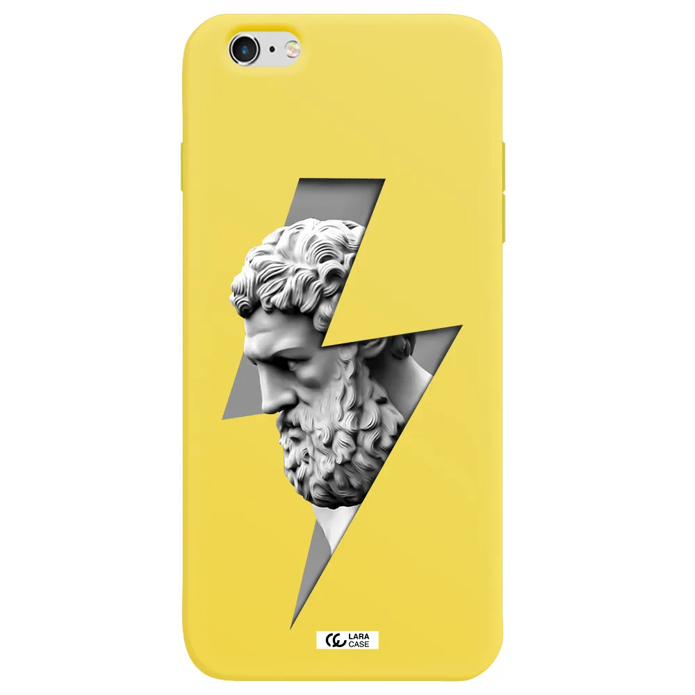 a statue of a man with a beard Apple iPhone 6 plus Silicone canary yellow Case