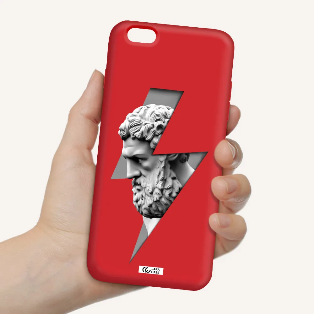 a statue of a man with a beard Apple iPhone 6 plus Silicone Imperial Red Case
