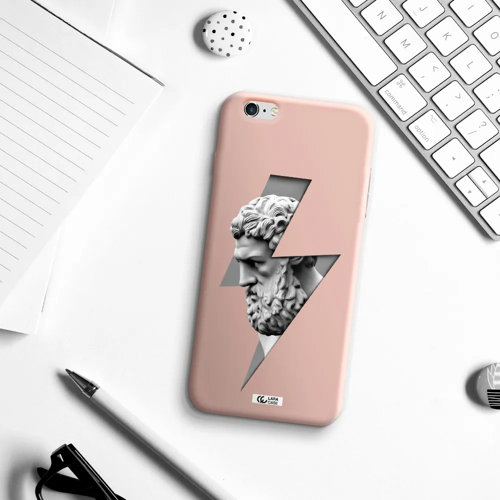 a statue of a man with a beard Apple iPhone 6 plus Silicone pastel pink Case