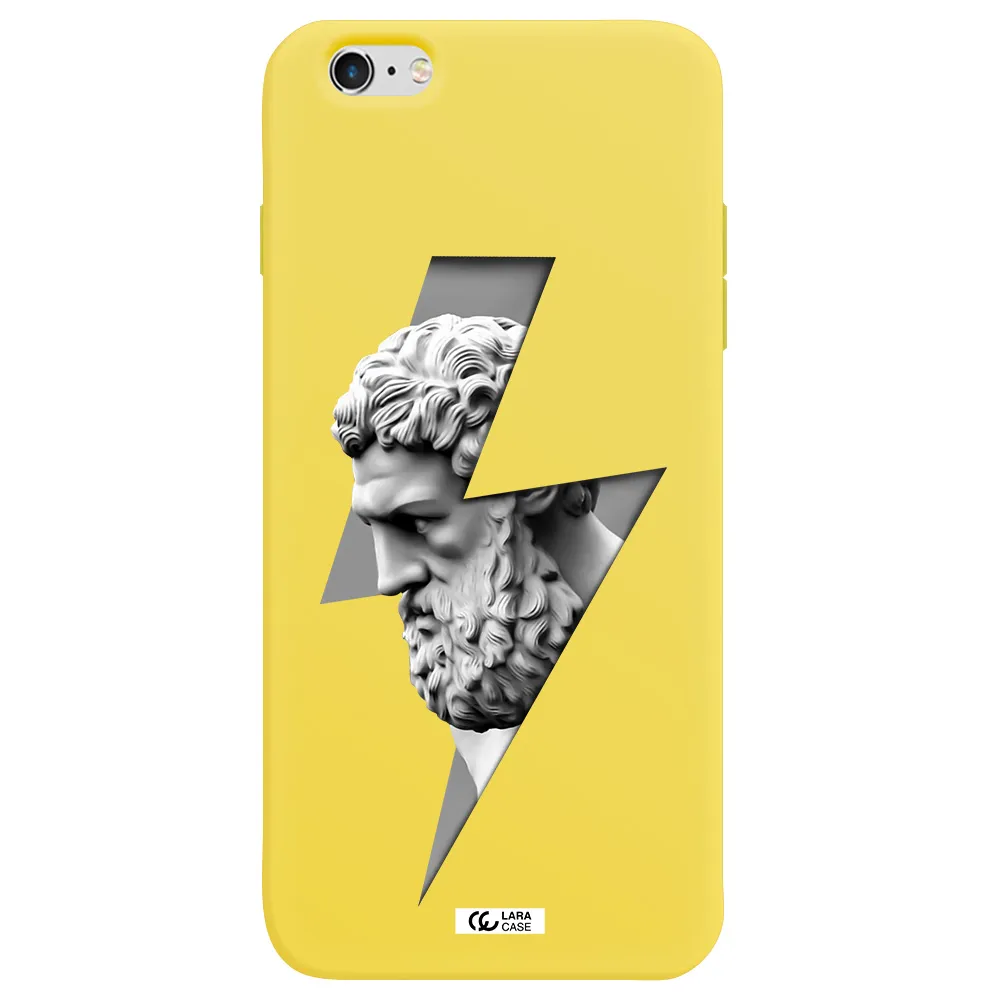 a statue of a man with a beard Apple iPhone 6 s plus Silicone canary yellow Case