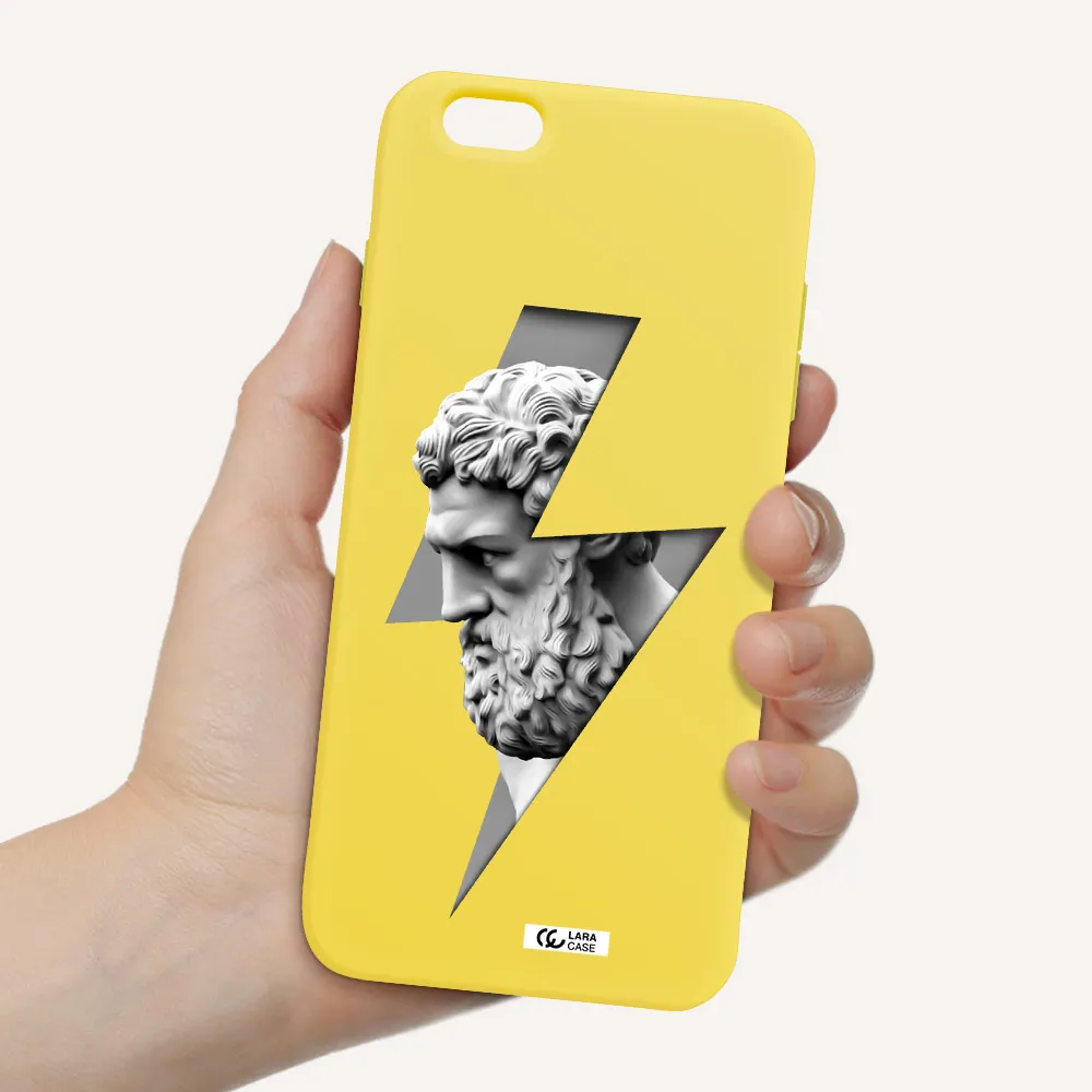 a statue of a man with a beard Apple iPhone 6 s plus Silicone canary yellow Case