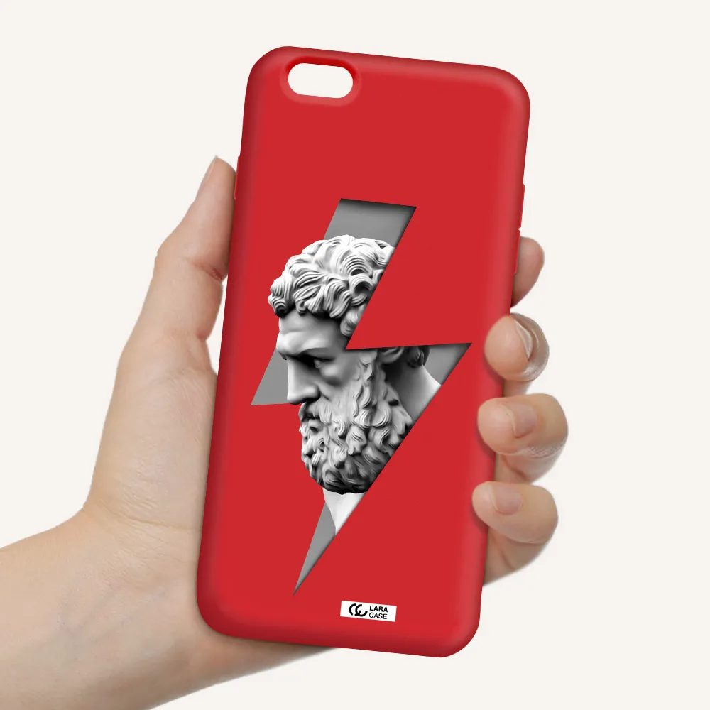 a statue of a man with a beard Apple iPhone 6 s plus Silicone Imperial Red Case