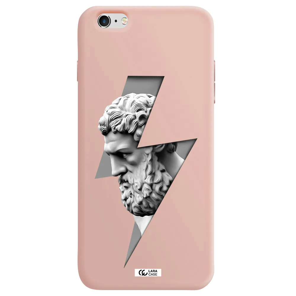 a statue of a man with a beard Apple iPhone 6 s plus Silicone pastel pink Case