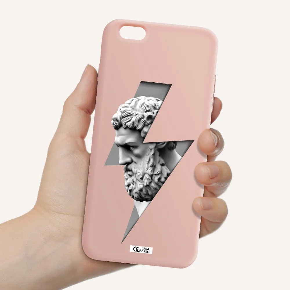 a statue of a man with a beard Apple iPhone 6 s plus Silicone pastel pink Case