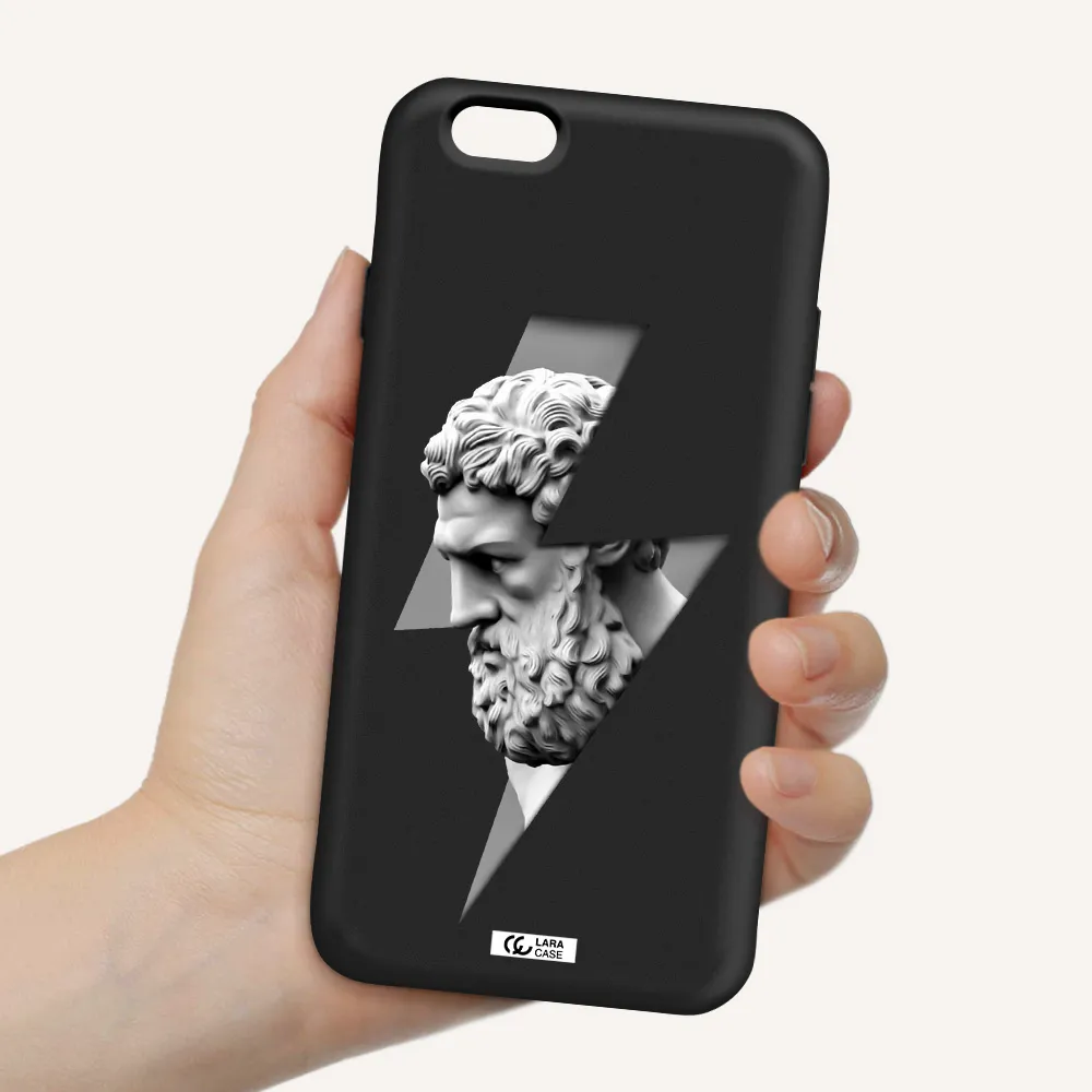 a statue of a man with a beard Apple iPhone 6 Silicone black Case