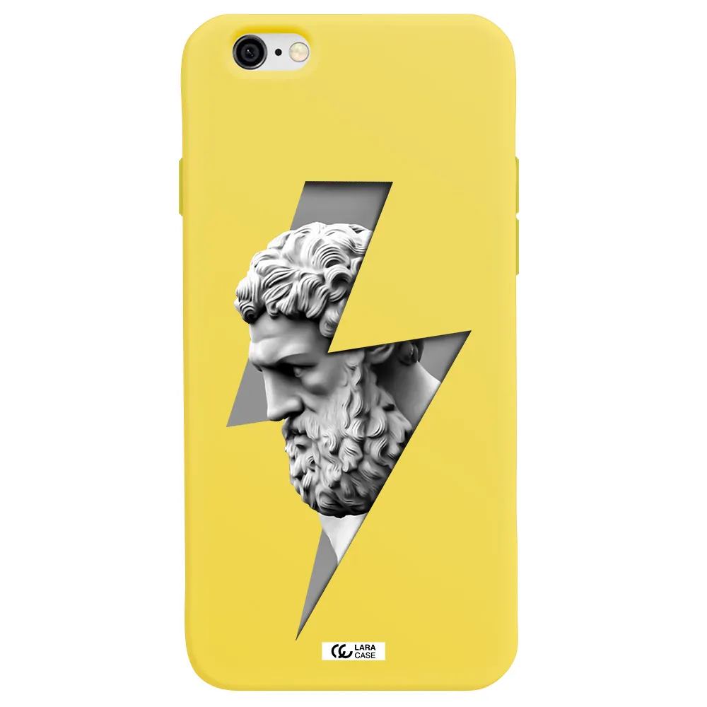 a statue of a man with a beard Apple iPhone 6 Silicone canary yellow Case