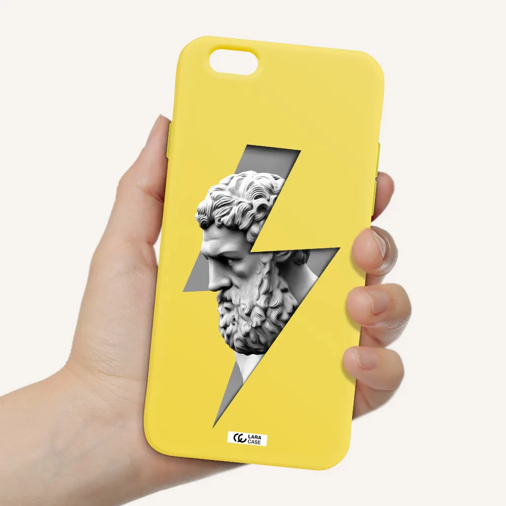 a statue of a man with a beard Apple iPhone 6 Silicone canary yellow Case