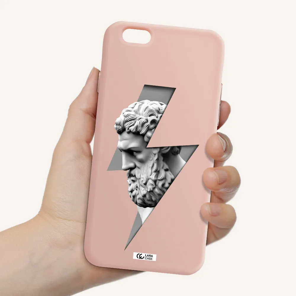 a statue of a man with a beard Apple iPhone 6 Silicone pastel pink Case