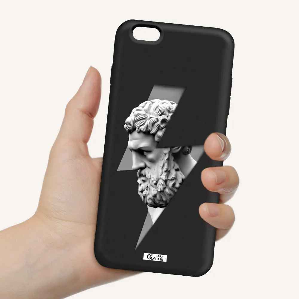 a statue of a man with a beard Apple iPhone 6S Silicone black Case