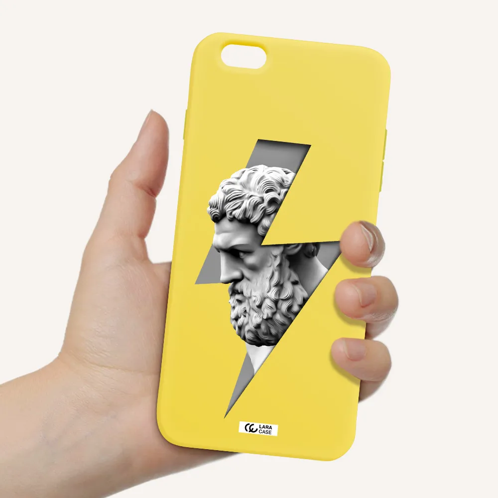 a statue of a man with a beard Apple iPhone 6S Silicone canary yellow Case