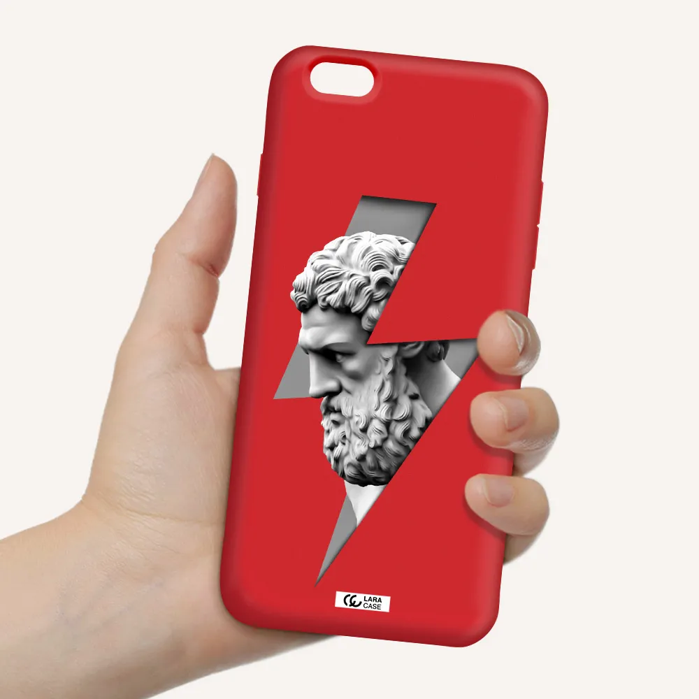 a statue of a man with a beard Apple iPhone 6S Silicone Imperial Red Case