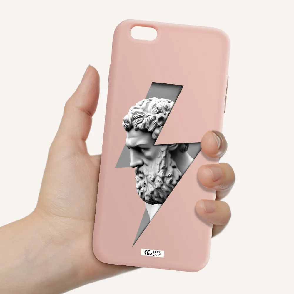 a statue of a man with a beard Apple iPhone 6S Silicone pastel pink Case