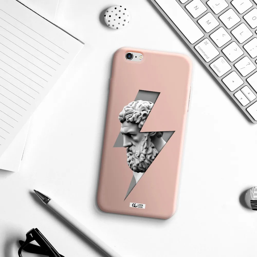 a statue of a man with a beard Apple iPhone 6S Silicone pastel pink Case