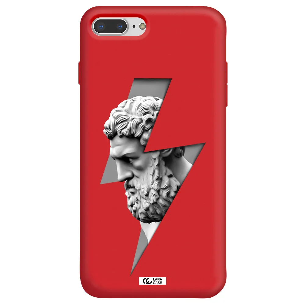 a statue of a man with a beard Apple iPhone 7 plus Silicone Imperial Red Case