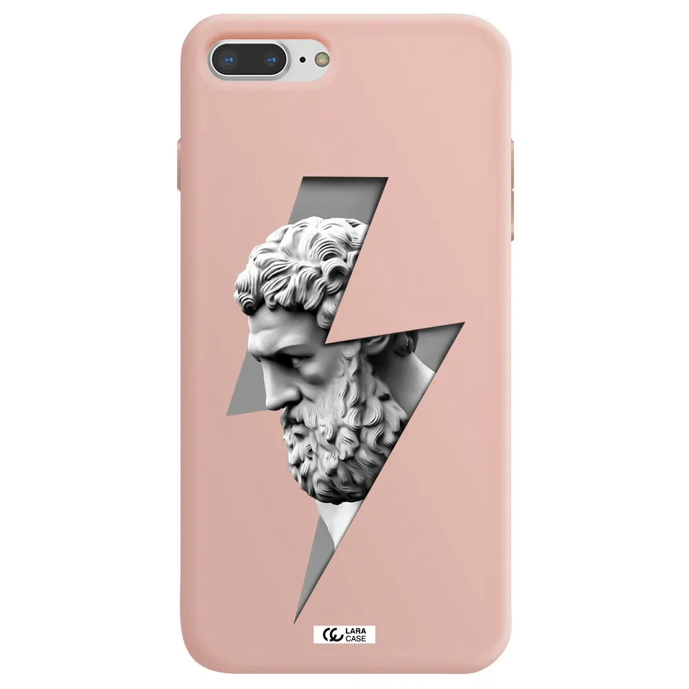 a statue of a man with a beard Apple iPhone 7 plus Silicone pastel pink Case