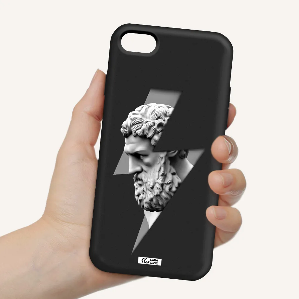 a statue of a man with a beard Apple iPhone 7 Silicone black Case