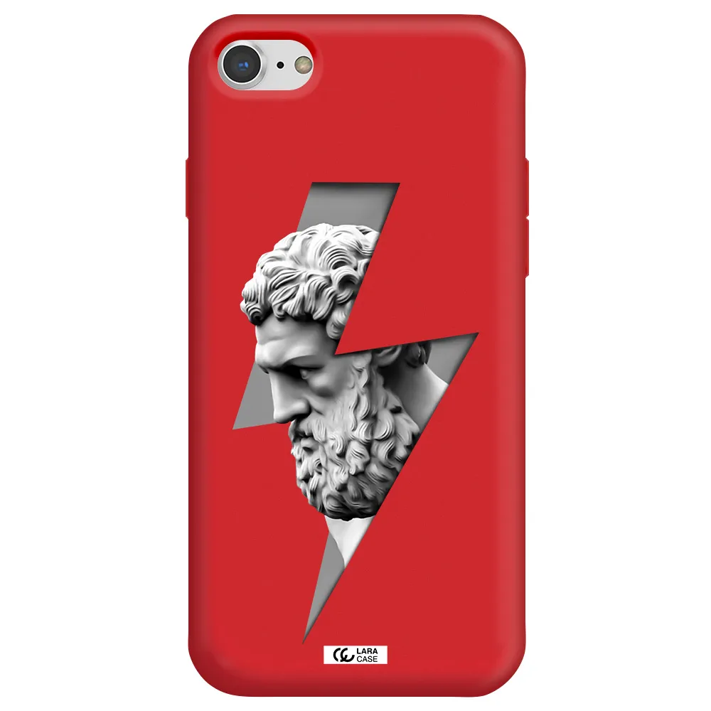 a statue of a man with a beard Apple iPhone 7 Silicone Imperial Red Case