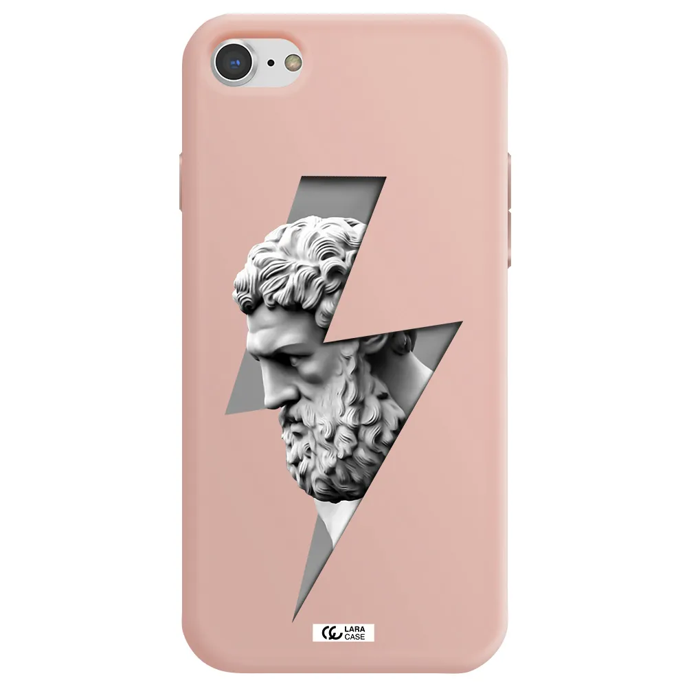 a statue of a man with a beard Apple iPhone 7 Silicone pastel pink Case
