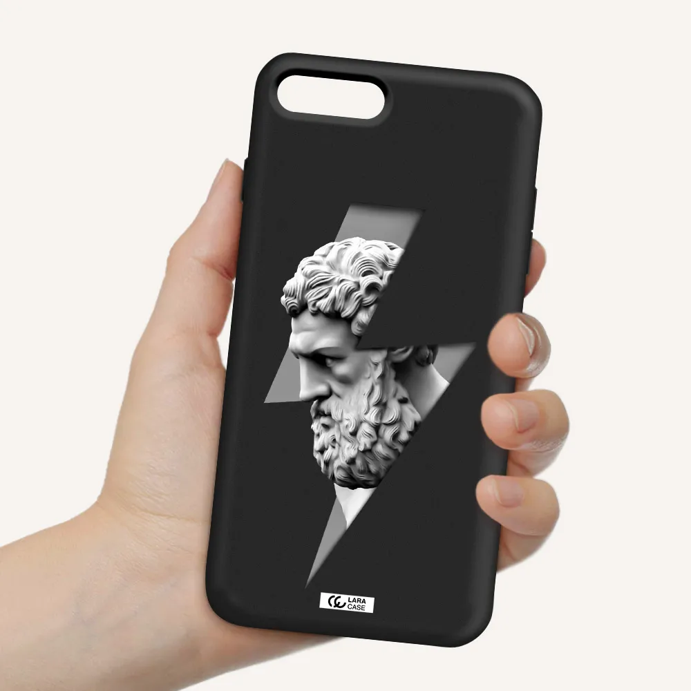 a statue of a man with a beard Apple iPhone 8 plus Silicone black Case
