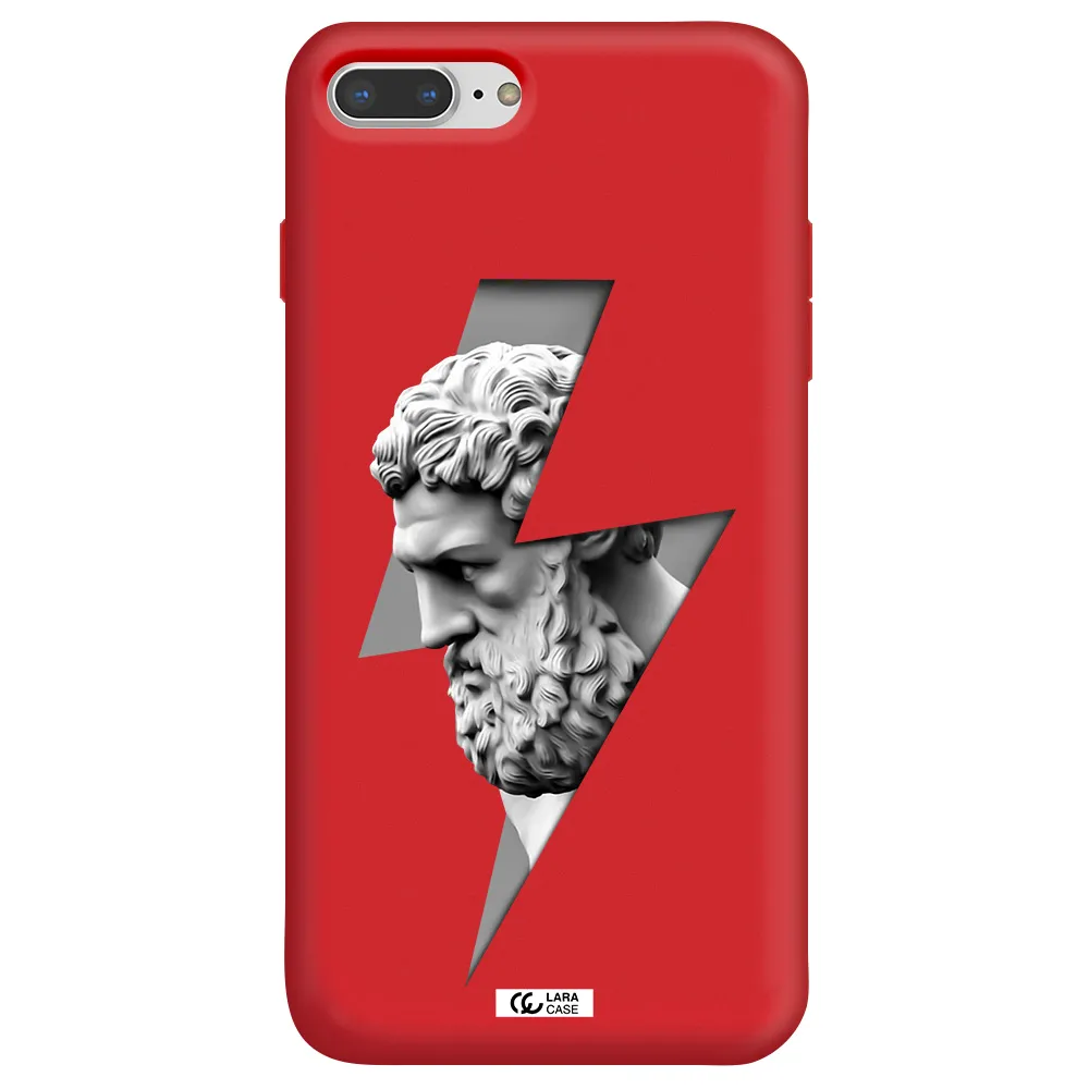 a statue of a man with a beard Apple iPhone 8 plus Silicone Imperial Red Case