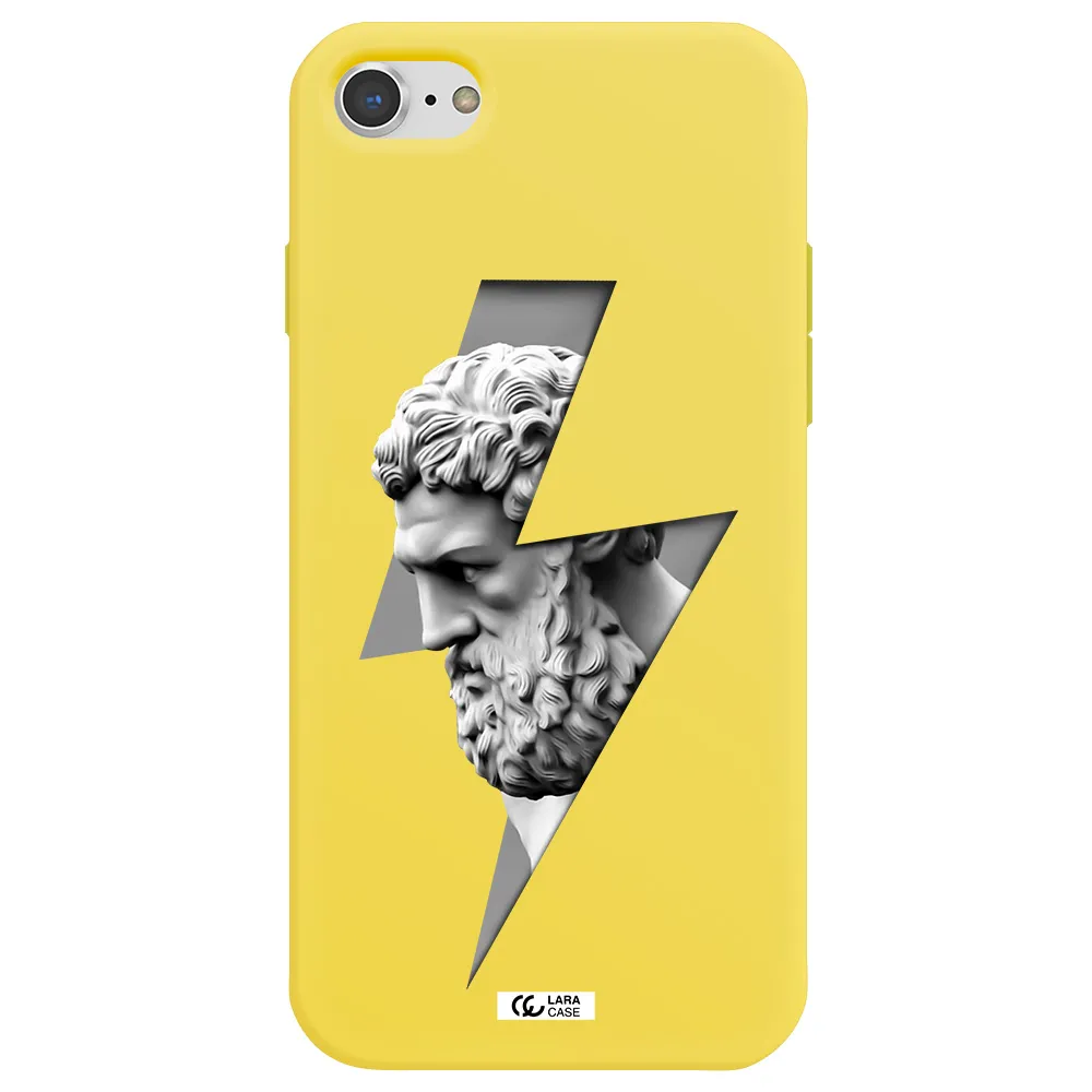 a statue of a man with a beard Apple iPhone 8 Silicone canary yellow Case