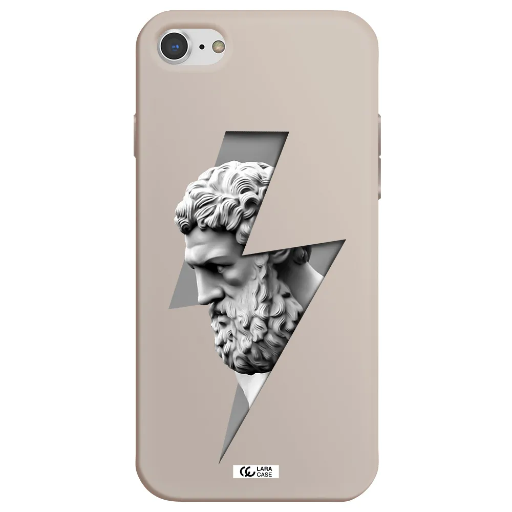 a statue of a man with a beard Apple iPhone 8 Silicone Stone Case