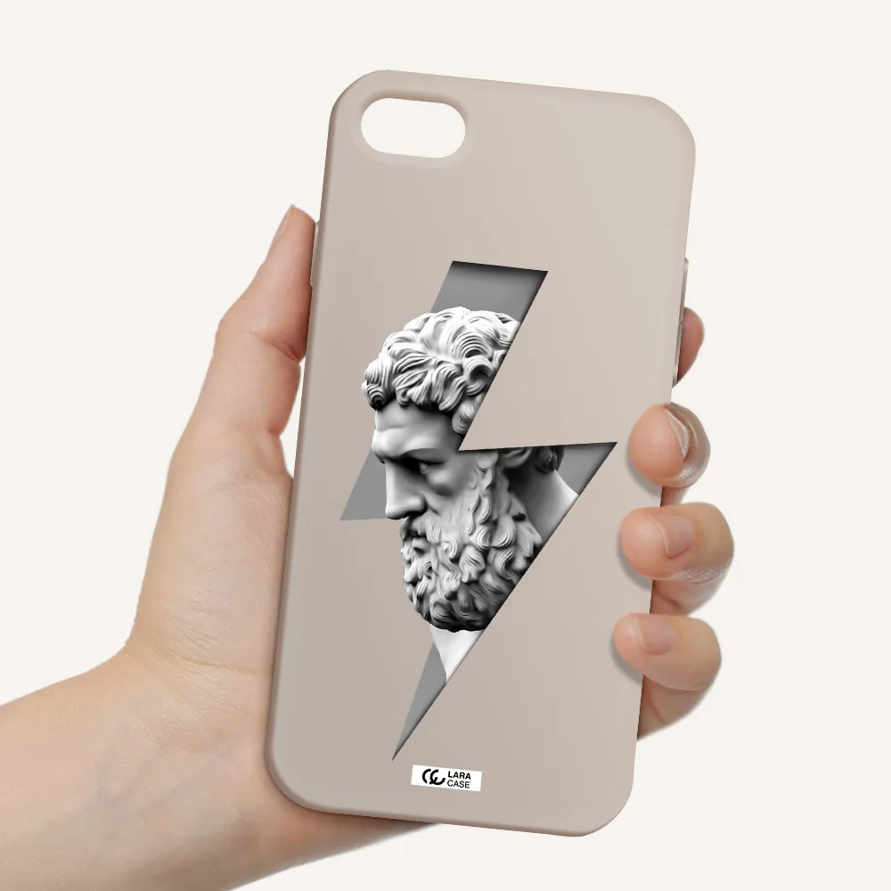 a statue of a man with a beard Apple iPhone 8 Silicone Stone Case