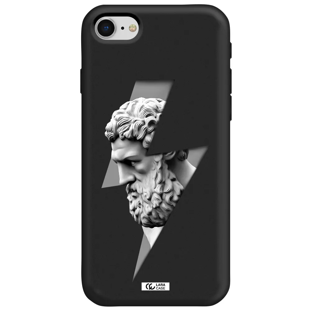 a statue of a man with a beard Apple iPhone se 2020 Silicone black Case