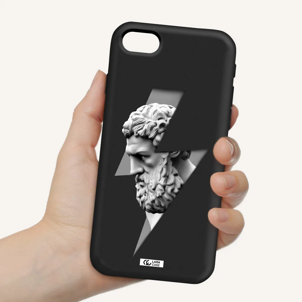 a statue of a man with a beard Apple iPhone se 2020 Silicone black Case