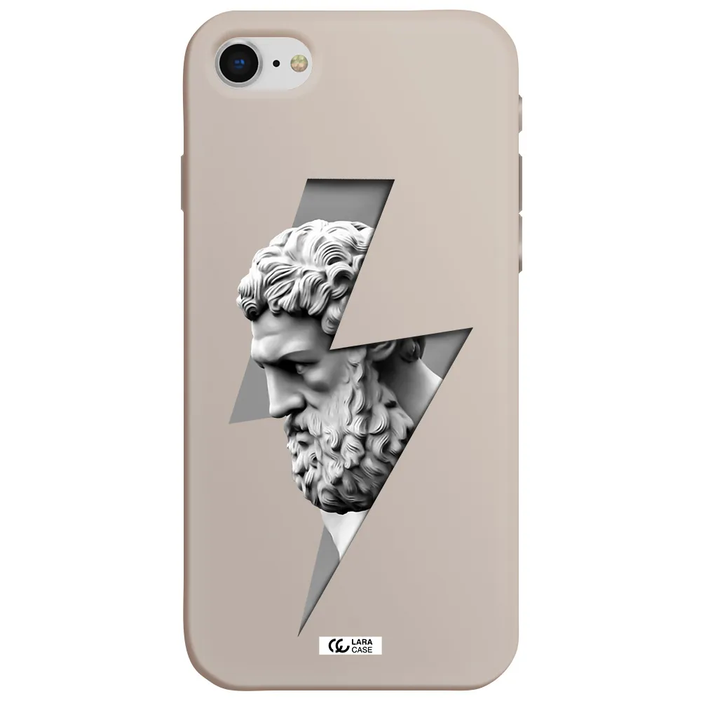 a statue of a man with a beard Apple iPhone se 2020 Silicone Stone Case