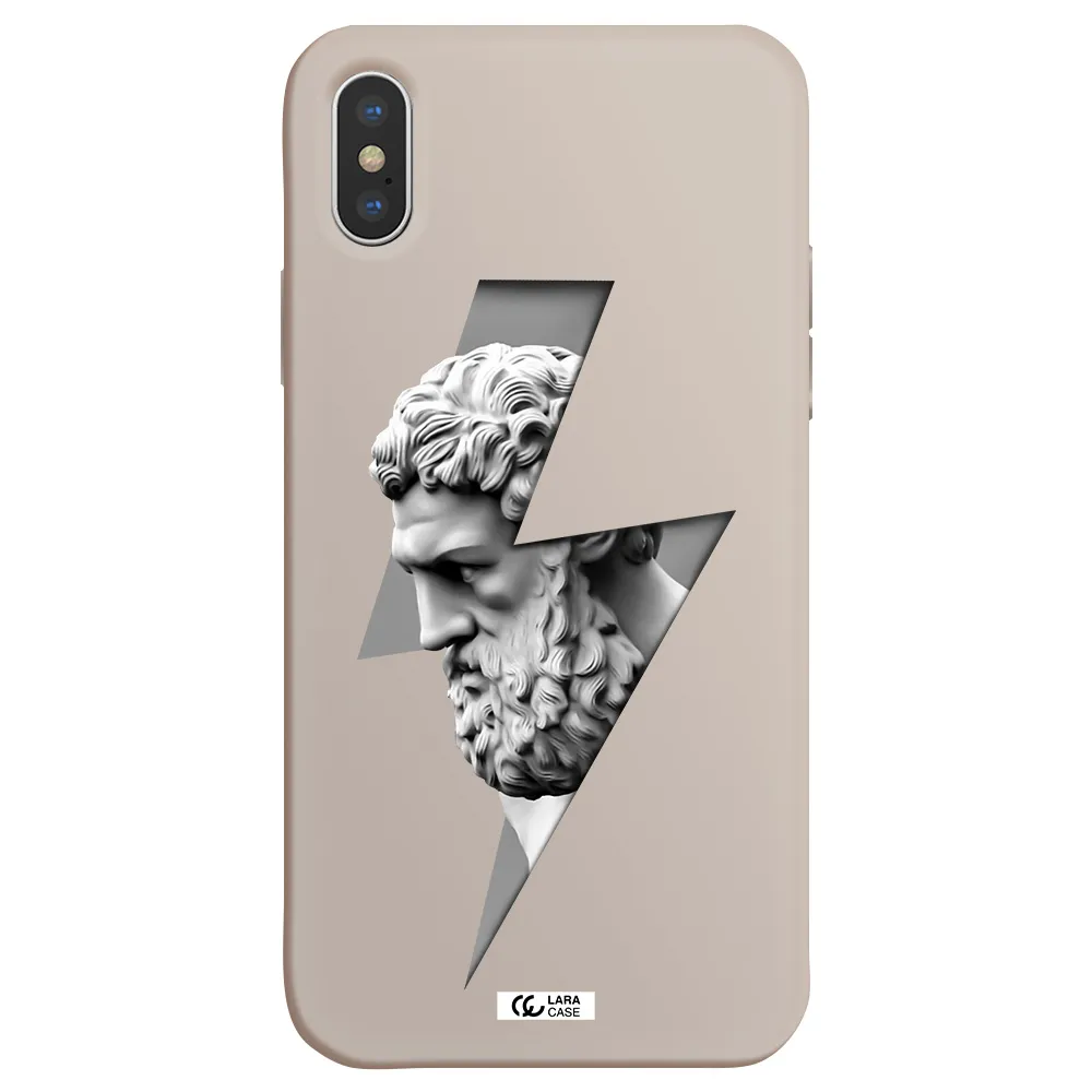 a statue of a man with a beard Apple iPhone X Silicone Stone Case